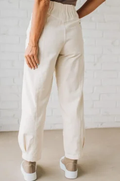 Ace Knee Patch Barrel Jeans | Oatmeal - SO ME