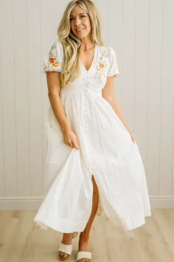 Anita Embroidered Button Down Dress