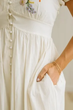 Anita Embroidered Button Down Dress