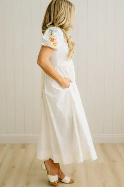 Anita Embroidered Button Down Dress