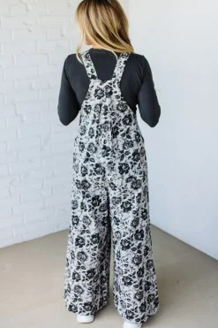 Antiqued Rose Wide Leg Overalls - BIBI