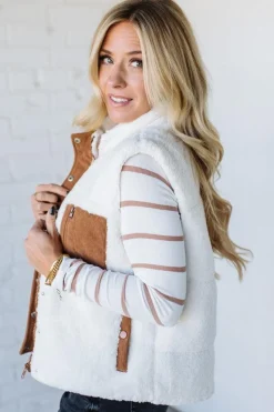 Aspen Sherpa Cord Trim Vest