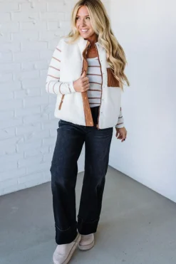 Aspen Sherpa Cord Trim Vest