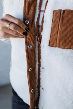 Aspen Sherpa Cord Trim Vest