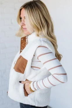 Aspen Sherpa Cord Trim Vest