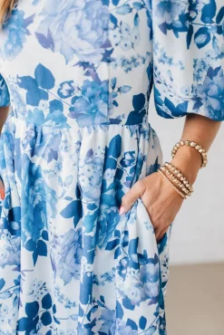 Aurelia Floral Maxi Dress - Blue