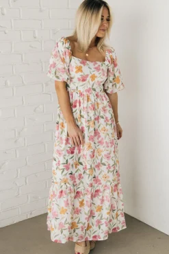 Aurelia Floral Maxi Dress - Cream