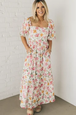Aurelia Floral Maxi Dress - Cream
