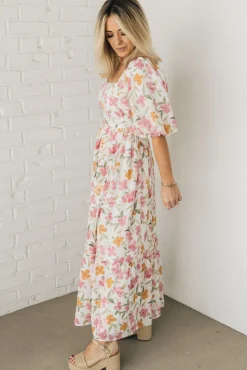Aurelia Floral Maxi Dress - Cream