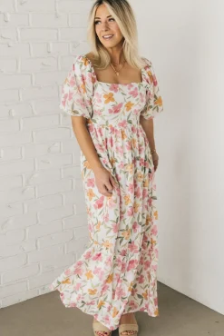 Aurelia Floral Maxi Dress - Cream