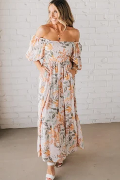 Aurelia Floral Maxi Dress - Light Pink