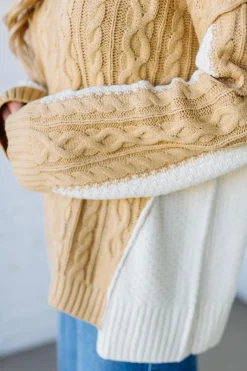Banana Cream Pie Cable Knit Sweater