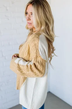 Banana Cream Pie Cable Knit Sweater