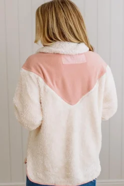 Blocked Sherpa Pullover
