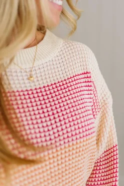 Blocked Waffle Sweater