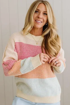 Blocked Waffle Sweater