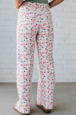 Bloomed High Waist Denim Pants - ANNIEWEAR