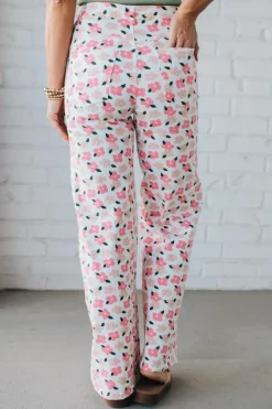Bloomed High Waist Denim Pants - ANNIEWEAR