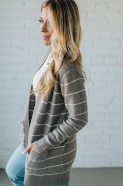 Bobbi Striped Pocket Cardigan