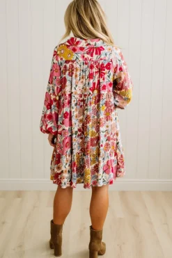 Bold Floral Tiered Dress