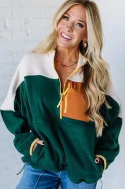 Boyfriend Colorblock Fleece Pullover