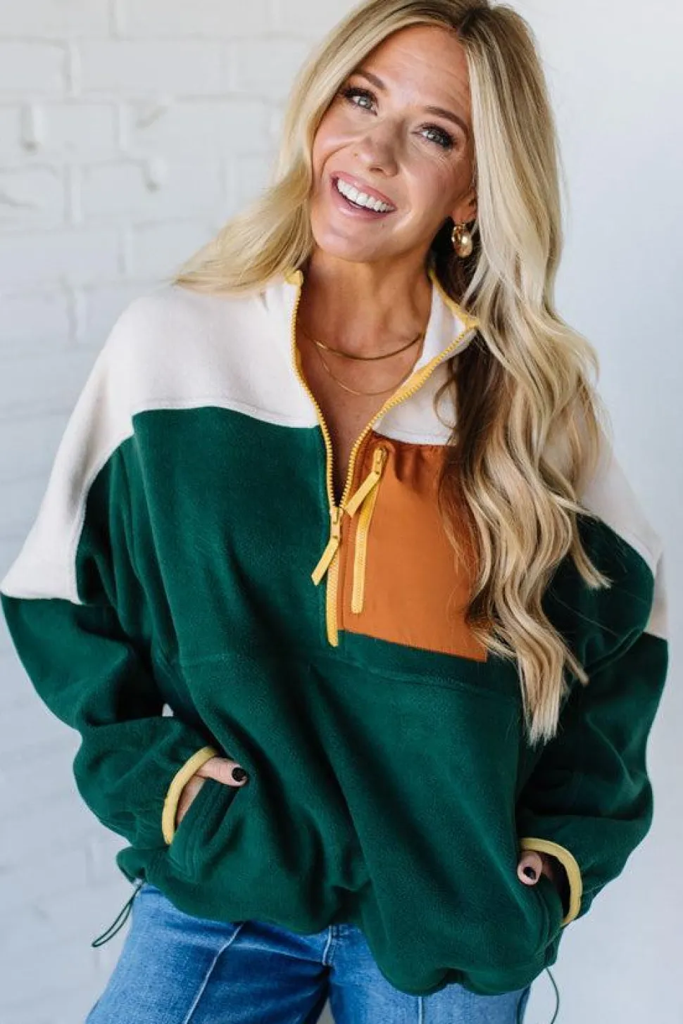 Boyfriend Colorblock Fleece Pullover