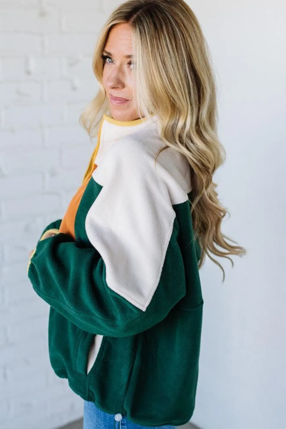 Boyfriend Colorblock Fleece Pullover