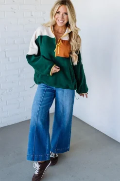 Boyfriend Colorblock Fleece Pullover