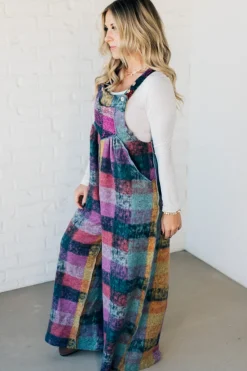 Brushed Multi Check Overalls - BIBI