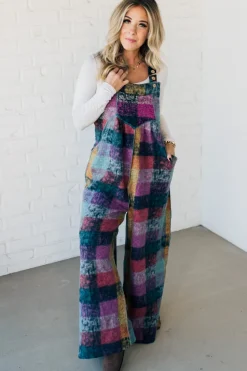 Brushed Multi Check Overalls - BIBI