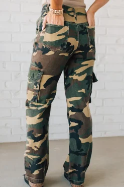 Camo Cargo Mid Rise Jeans - SO ME