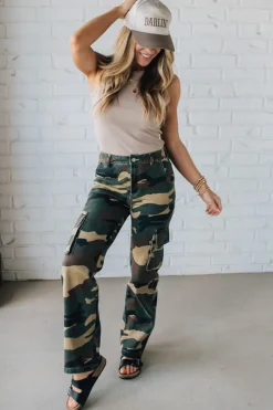 Camo Cargo Mid Rise Jeans - SO ME