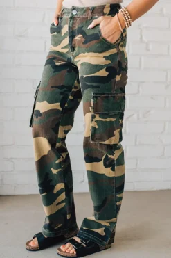 Camo Cargo Mid Rise Jeans - SO ME