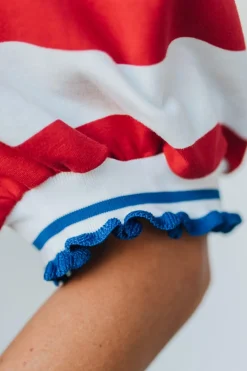 Canary Red Stripe Shift Dress