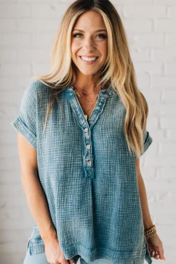 Carter Washed Gauze Henley