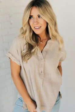 Carter Washed Gauze Henley