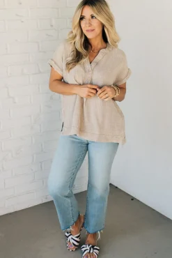 Carter Washed Gauze Henley