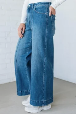 Chelsey High Rise Pin Tuck Denim - ANNIEWEAR