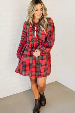 Christa Plaid Mini Dress