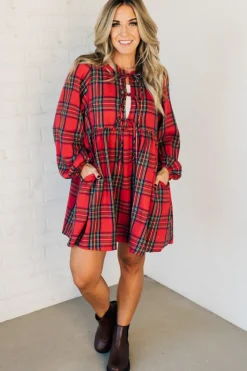 Christa Plaid Mini Dress