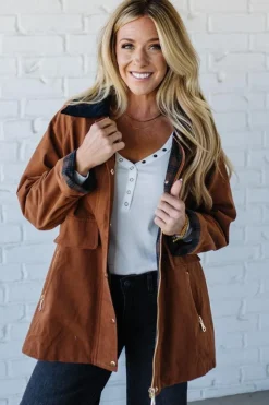 Corduroy Collar Barn Jacket | Cognac