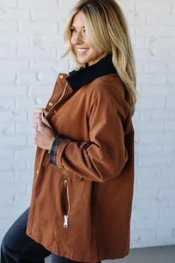 Corduroy Collar Barn Jacket | Cognac