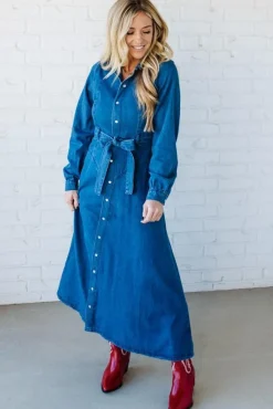 Denim A-Line Shirt Dress