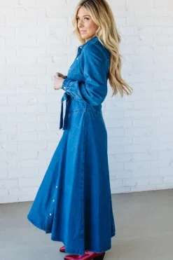 Denim A-Line Shirt Dress