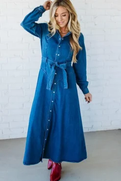 Denim A-Line Shirt Dress