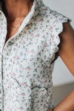 Ditsy Floral Scalloped Vest