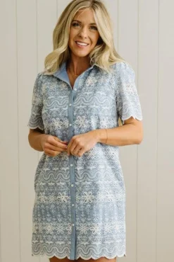 Dolly Scallop Trim Shift Dress