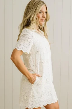 Dolly Scallop Trim Shift Dress