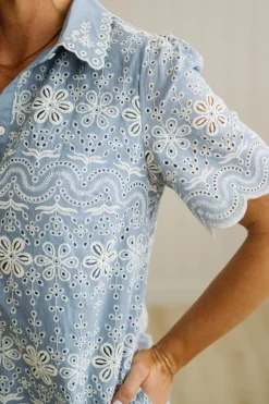 Dolly Scallop Trim Shift Dress