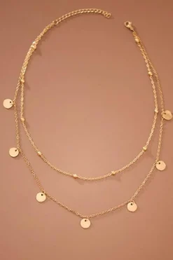 Doubled Disc Charm Necklace